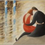 Together in Venice                           oils on canvas          51 x 30cms                